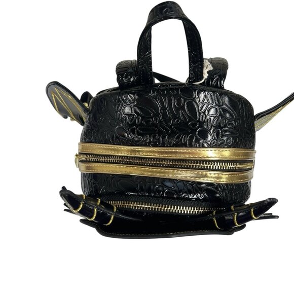 NWT Loungefly Disney Fourth Wing Black & Gold Dragon Mini Backpack - Picture 5 of 6